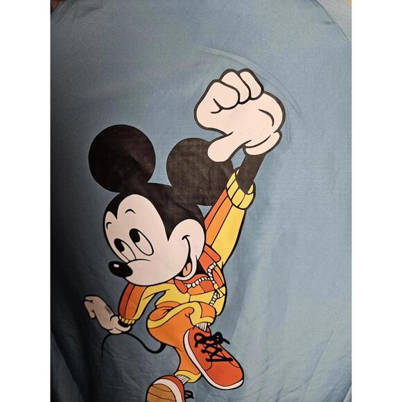 Disney Mickey Mouse Bomber Jacket Blue Graphic Lightweight Y2K Streetwear - Picture 5 of 8
